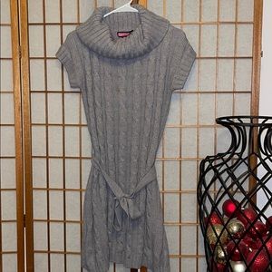 Cowl neck sweater dress